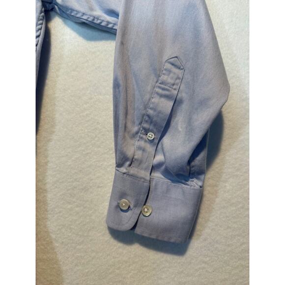 Neiman Marcus Mens Medium Blue Trim Fit Cotton Button Up Shirt 16 32/33 - Picture 8 of 10